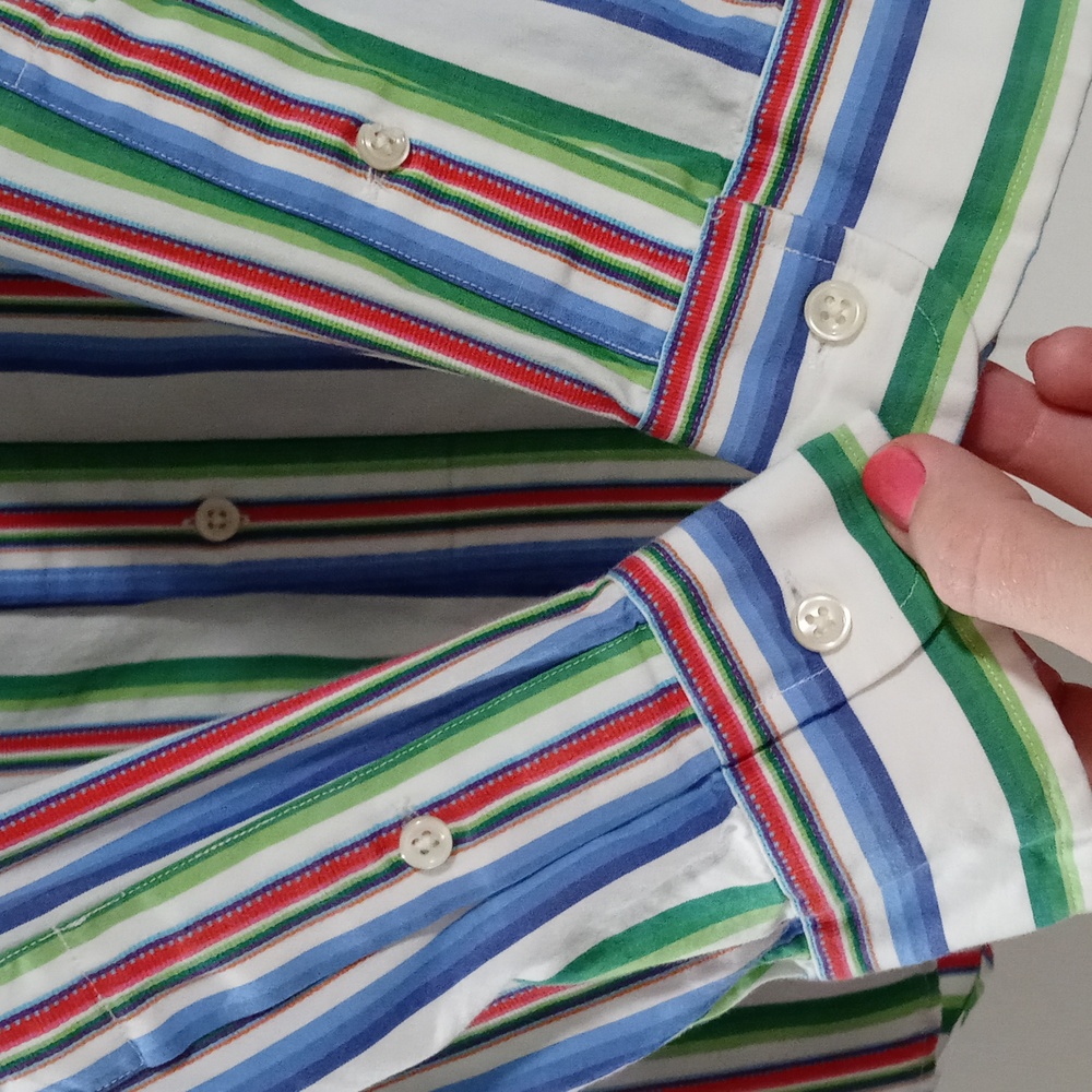 💚VTG Polo Ralph Lauren💚 - Men's Multicolor Stripe L/S Button Down - Picture 5 of 11